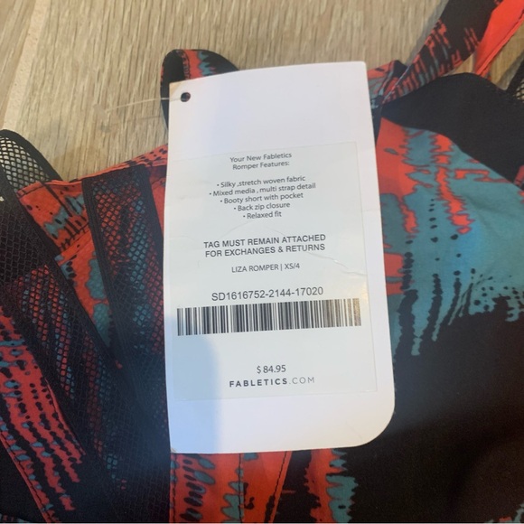 NWT $85 Fabletics Multicolor Romper - Picture 3 of 5